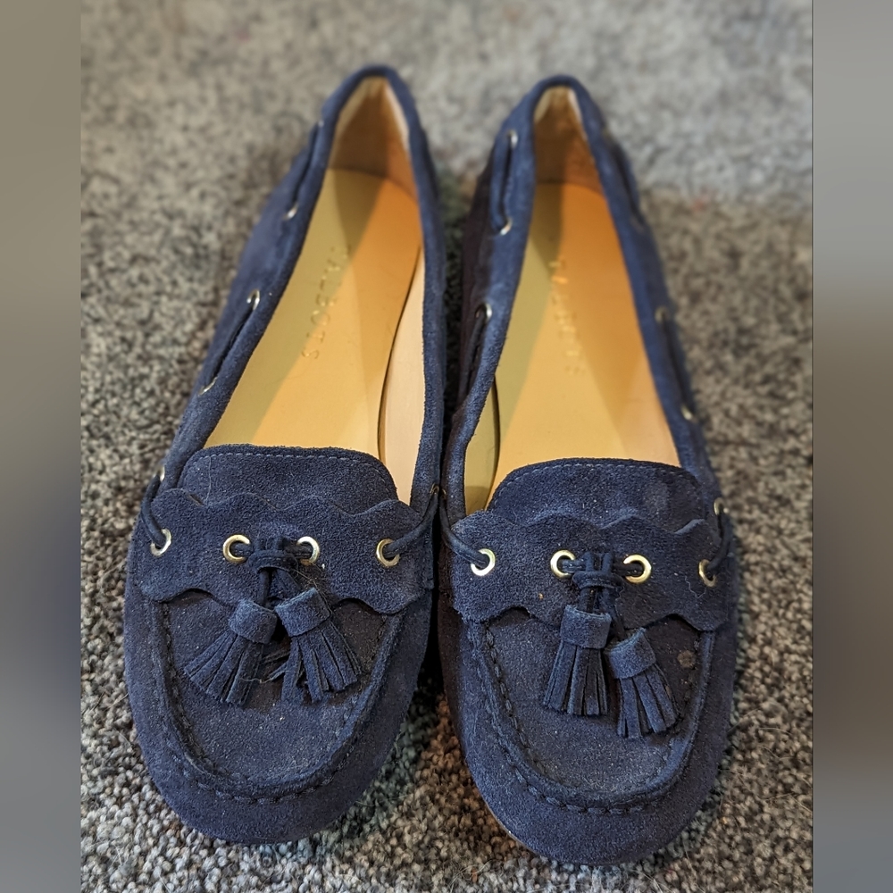 Talbot's Navy Blue Moccasins 6.5